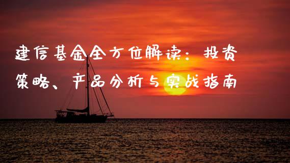 建信基金全方位解读：投资策略、产品分析与实战指南_https://www.fcdydaikuan.com_德指期货直播_第1张
