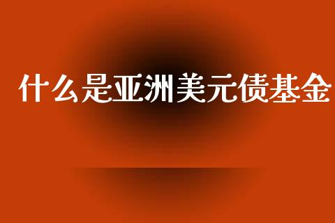 什么是亚洲美元债基金_https://www.fcdydaikuan.com_德指期货直播_第1张