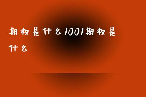 期权是什么1001期权是什么_https://www.fcdydaikuan.com_黄金期货直播_第1张