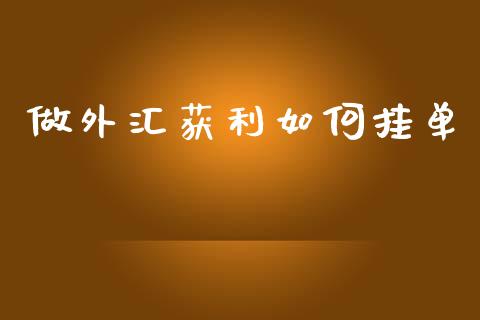 做外汇获利如何挂单_https://www.fcdydaikuan.com_恒指期货直播_第1张